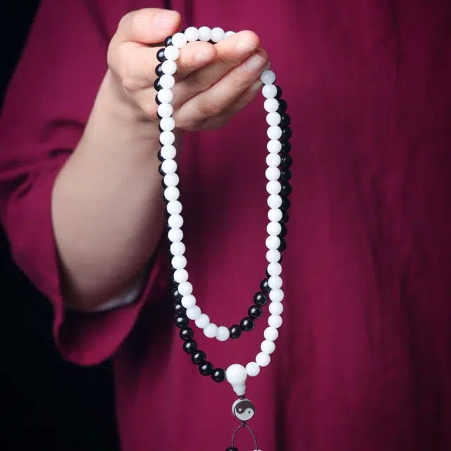 爵倾 阴阳八卦款 太极生两仪 两仪生八卦 白玉菩提 菩提类手串 男女同款情侣款