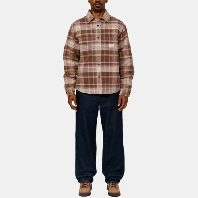 Stussy FW24 HEAVY WASHED PLAID SHIRT logo