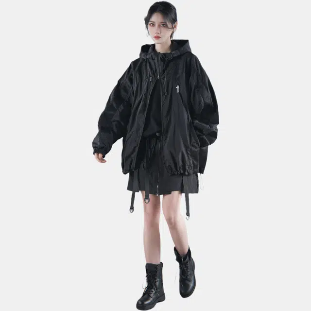 吉业重工 多功能基础百搭透气连帽防晒服 男女同款