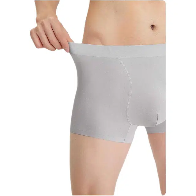三福 抗菌底裆纯色简约平角裤中腰内裤 男款