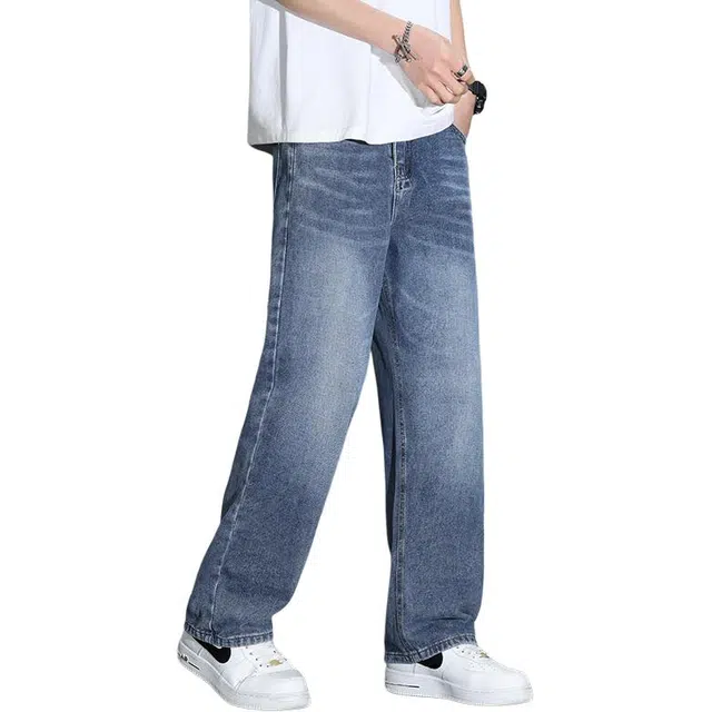 老爷车 男装春秋季直筒宽松休闲百搭基础减龄款裤子牛仔裤 男款