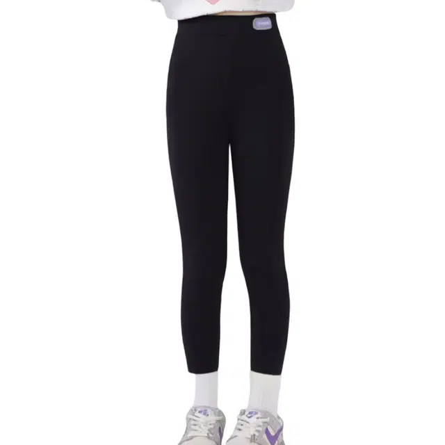 憨憨象字母贴标时尚舒适修身百搭 打底裤 青少年 黑色