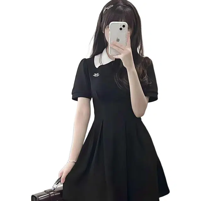 桴生 收腰显瘦仙女小个子纯欲绝美学院风短袖连衣裙 女款