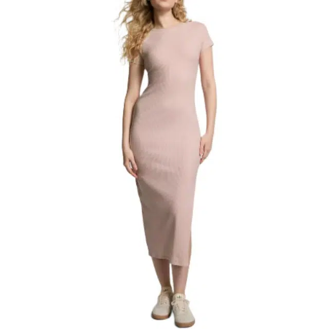 Victoria's Secret PINK CONTOUR RIBBED MIDI DRESS Wanna Be Pink