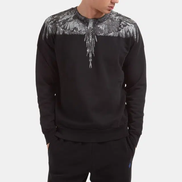 Marcelo Burlon Wing Print Crewneck Sweatshirt Black