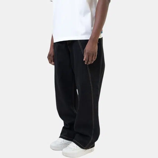 Vandy The Pink Contrast Raw Denim Pants