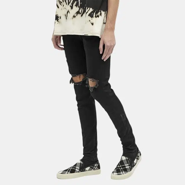 REPRESENT Slim Fit Ripped Jeans Black