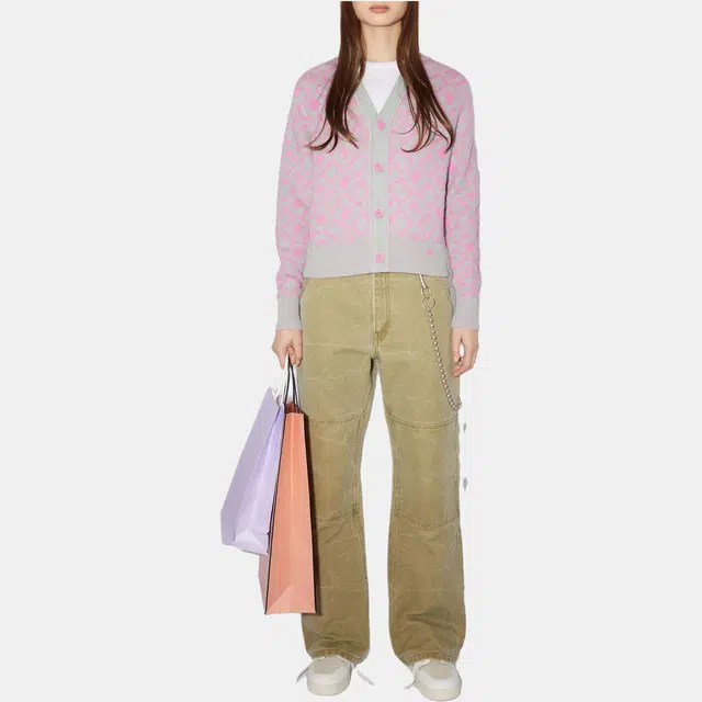 Acne Studios Face Wool Knit Pink