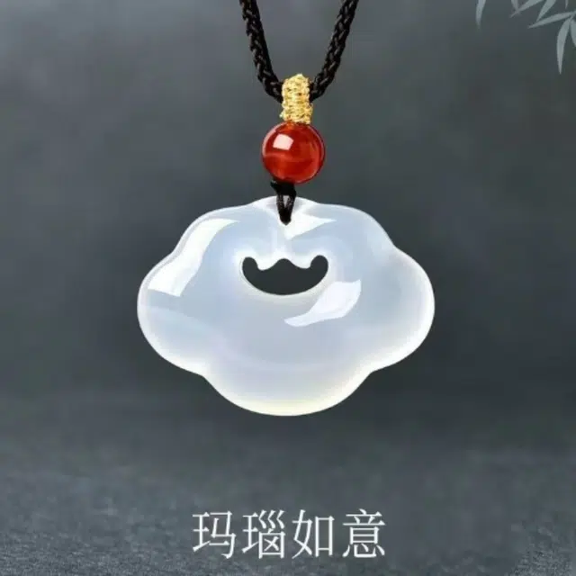 赐帛 吉祥富贵祥云锁平安锁 新中式国风显白转运招财纳福 平安喜乐 简约小众轻奢时尚百搭精致高级感 ＃好运 玛瑙 项链 男女同款情侣款