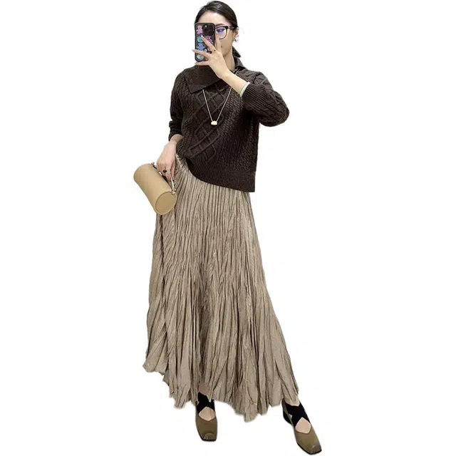 美洋 仿羊驼绒立体绞花法式慵懒风毛衣 女款