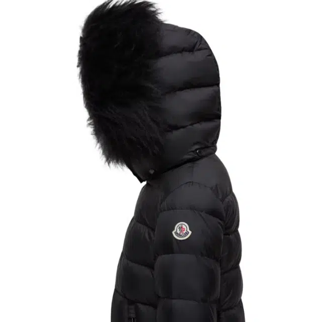 Moncler Abelle Hooded Shearling-Trimmed Down Jacket