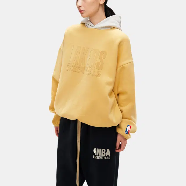 Fear of God Essentials x NBA Pullover Hoodie Light Tuscan