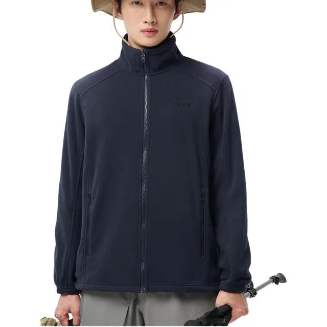 探路者  休闲舒适三合一  防水防风防静电保暖冲锋衣 男款 蓝岩黑\黑色