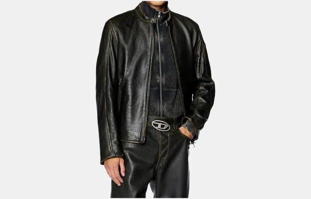 DIESEL OVAL D LOGO Brown Jacket