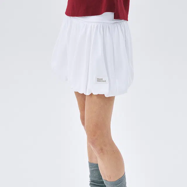 MARDI MERCREDI SS25 VOLUME MINI SKIRT_WHITE