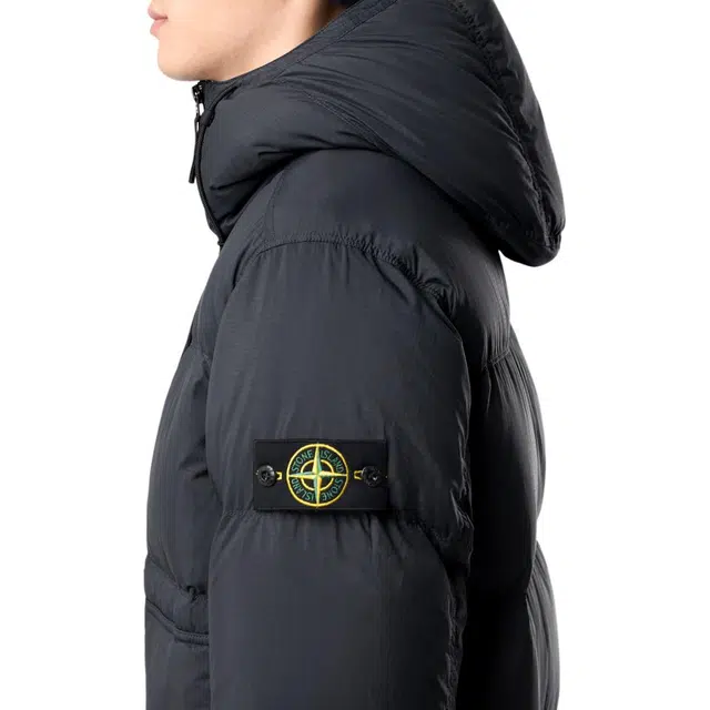 Stone Island Logo Embroidered Down Jacket