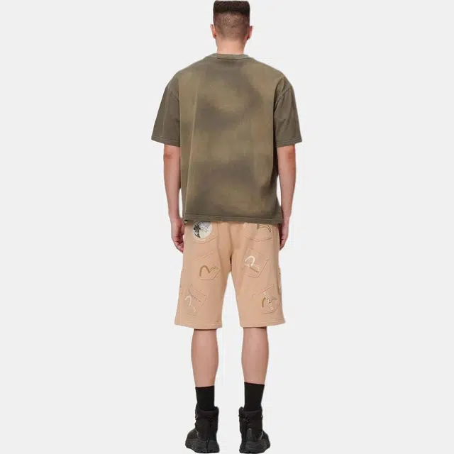 EVISU SS22 Seagull Print Multi-Pocket Shorts