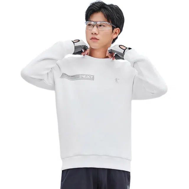 乔丹 运动生活系列 字母圆领舒适透气百搭休闲卫衣 男款 乔丹白