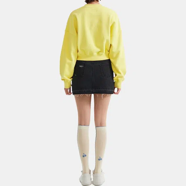 Kirsh Cropped Crewneck Sweatshirt Yellow