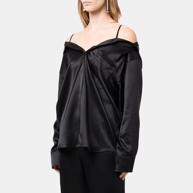 Alexander Wang FW22 Black Off-Shoulder Shirt
