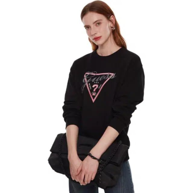 GUESS Classic Triangle Logo Pullover Sweatshirt