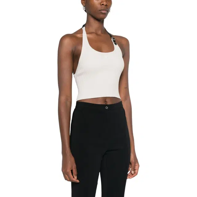 COURREGES Holistic Buckle Rib Knit Tank Top