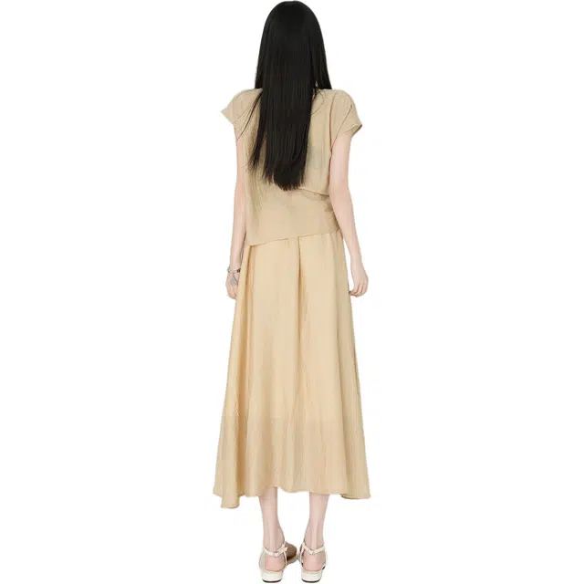 玫丝朵 复古夏季小众时尚减龄简约设计感百搭透气休闲套装 女款