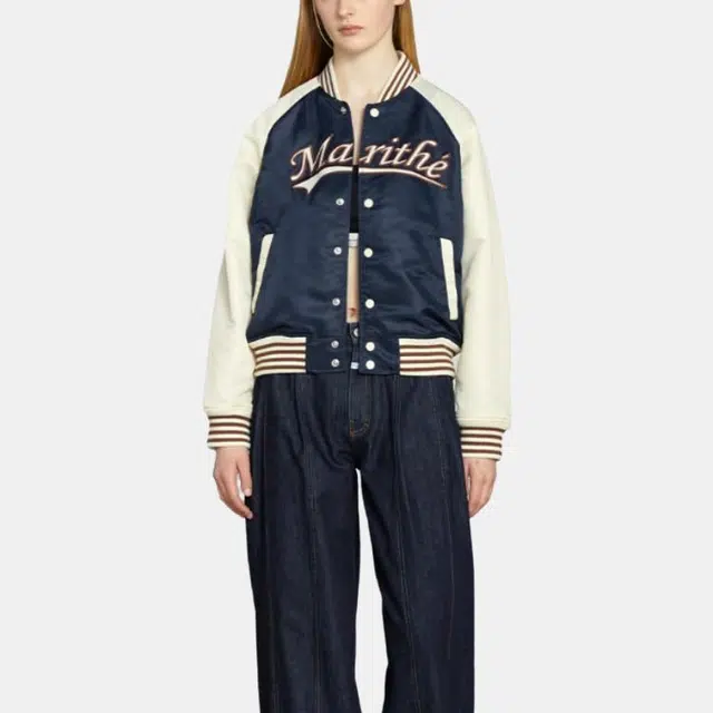 Marithe Francois Girbaud Colorblock Letterman Jacket