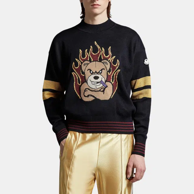 Moncler x Palm Angels Cartoon Bear Sweater Navy