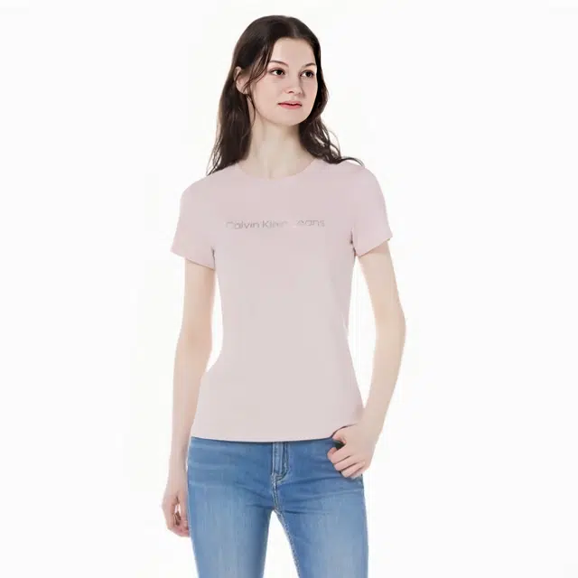 Calvin Klein Slim Fit Crew Neck T-Shirt Moonlight White