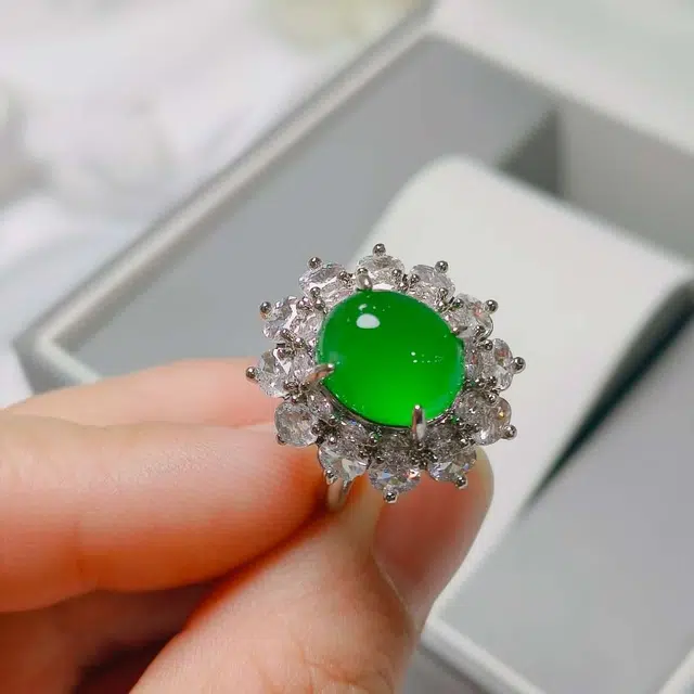 识恩 森系甜美通勤气质时尚优雅文艺小众设计#好运 玉髓 戒指 女款