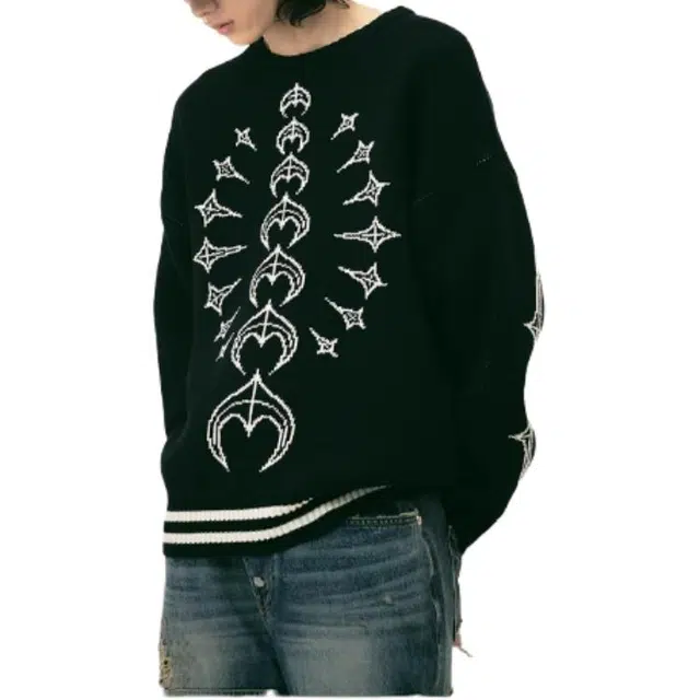 THUG CLUB FW25 FW25 TC Bone Knit Sweater logo