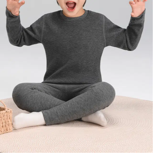 左西 纯色抗菌居家休闲保暖套装 儿童款