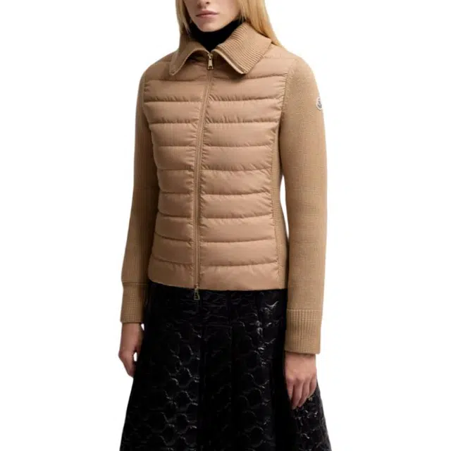 Moncler Padded Corduroy Padded Wool Zip-Up Cardigan