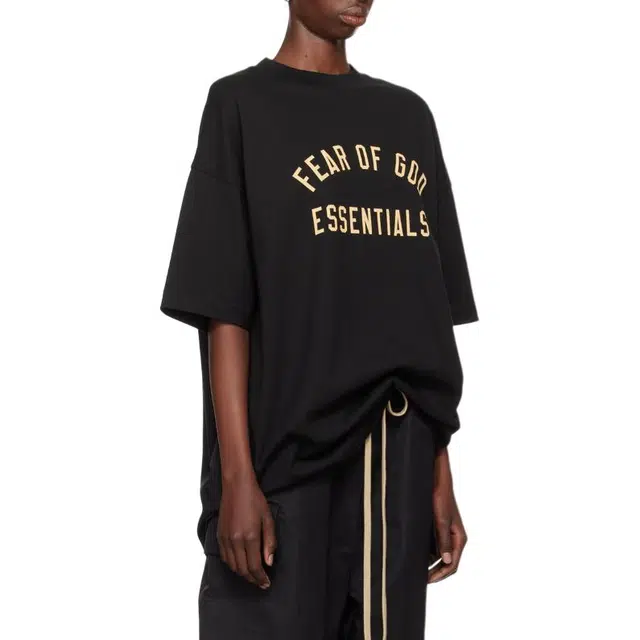 Fear of God Essentials Fall24 BACK TO SCHOOL Jersey Crewneck Tee LogoT BLACK