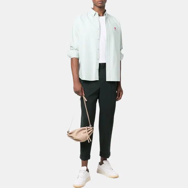 AMIPARIS SS22 Heart Logo Shirt Light Green