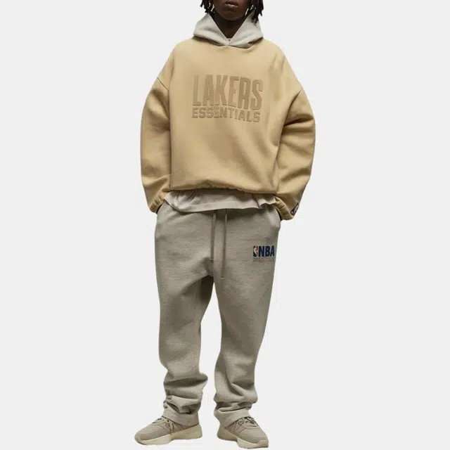 Fear of God Essentials x NBA Pullover Hoodie Light Tuscan