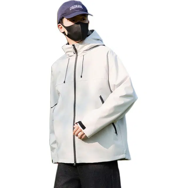 雅鹿  单层户外登山服  防风防水冲锋衣 男款