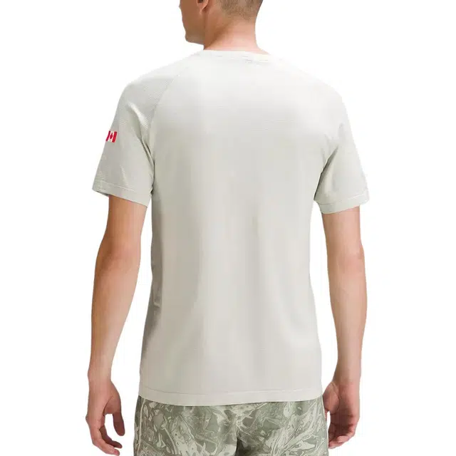 lululemon Metal Vent Tech Silverescent T Slight Stripe Light SageWhite