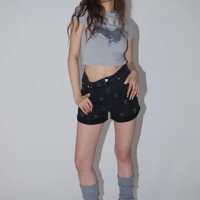 MARDI MERCREDI CROPPED TSHIRT DDANJI_GREY WHITE SS25T