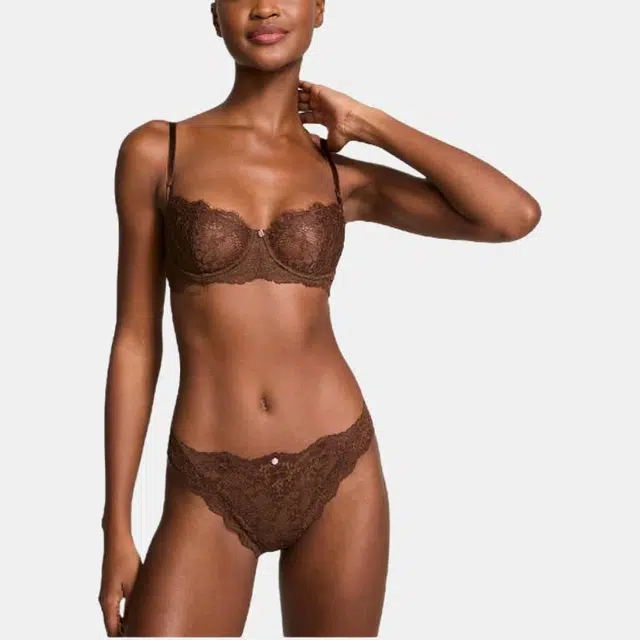 Victoria's Secret DREAM ANGELS Lace Thong Panty Ganache 1