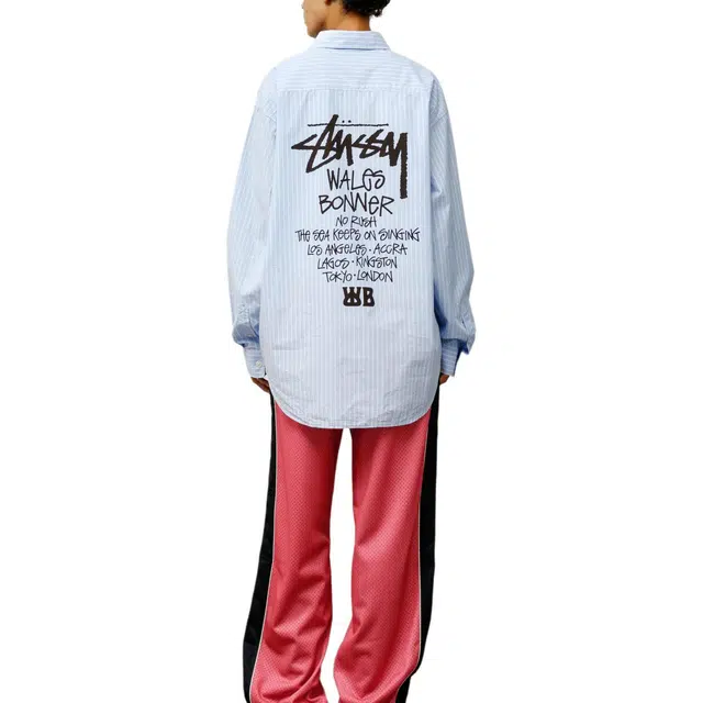 Stussy Wales Bonner FW25 POPLIN SHIRT logo