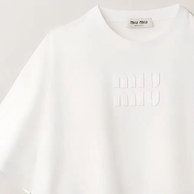 Miu Miu SS23 Logo Embroidered Tee White