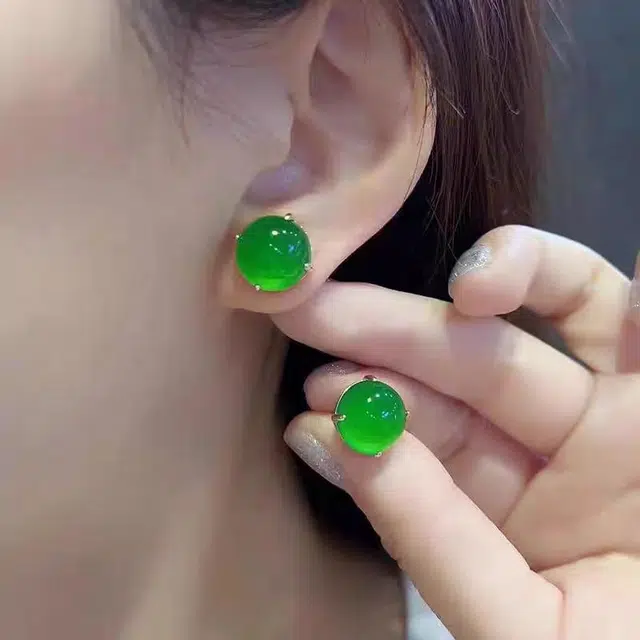 识恩 简约精致轻奢复古国风气质优雅小众清冷高级感温婉细腻#好运 玉髓 耳钉 男女同款情侣款