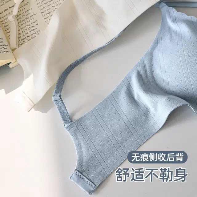 艾诗塔 小胸聚拢纯欲蕾丝甜美文胸少女无钢圈舒适收副乳防下垂蝴蝶结学生透气美背日系薄款内衣 女款