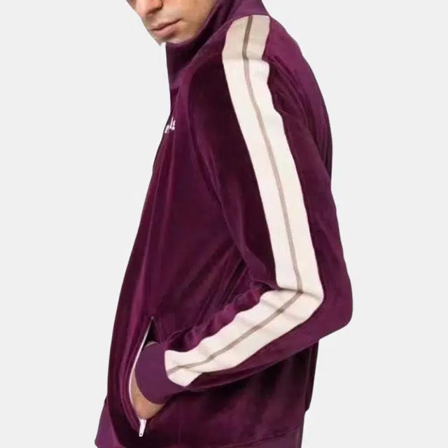 Palm Angels Velvet Logo Jacket Purple