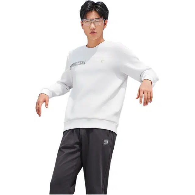 乔丹 运动生活系列 字母圆领舒适透气百搭休闲卫衣 男款 乔丹白
