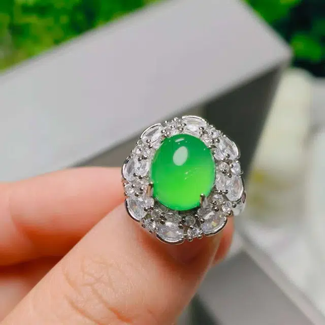 识恩 森系甜美通勤百搭气质时尚优雅文艺小众设计#好运 玉髓 戒指 女款