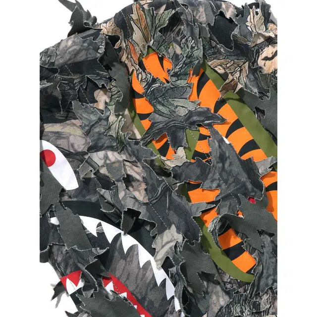 A BATHING APE TREE EDGE CAMO Shark Zip Hoodie