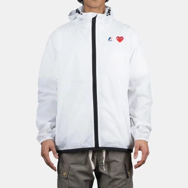 CDG Play x K-Way Zip Jacket White